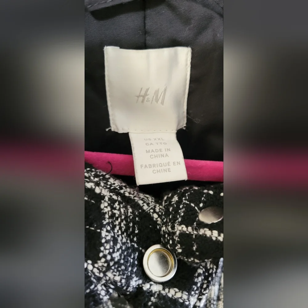 H&M | Black Checked Jacquard Weave Jacket - Picture 10 of 14